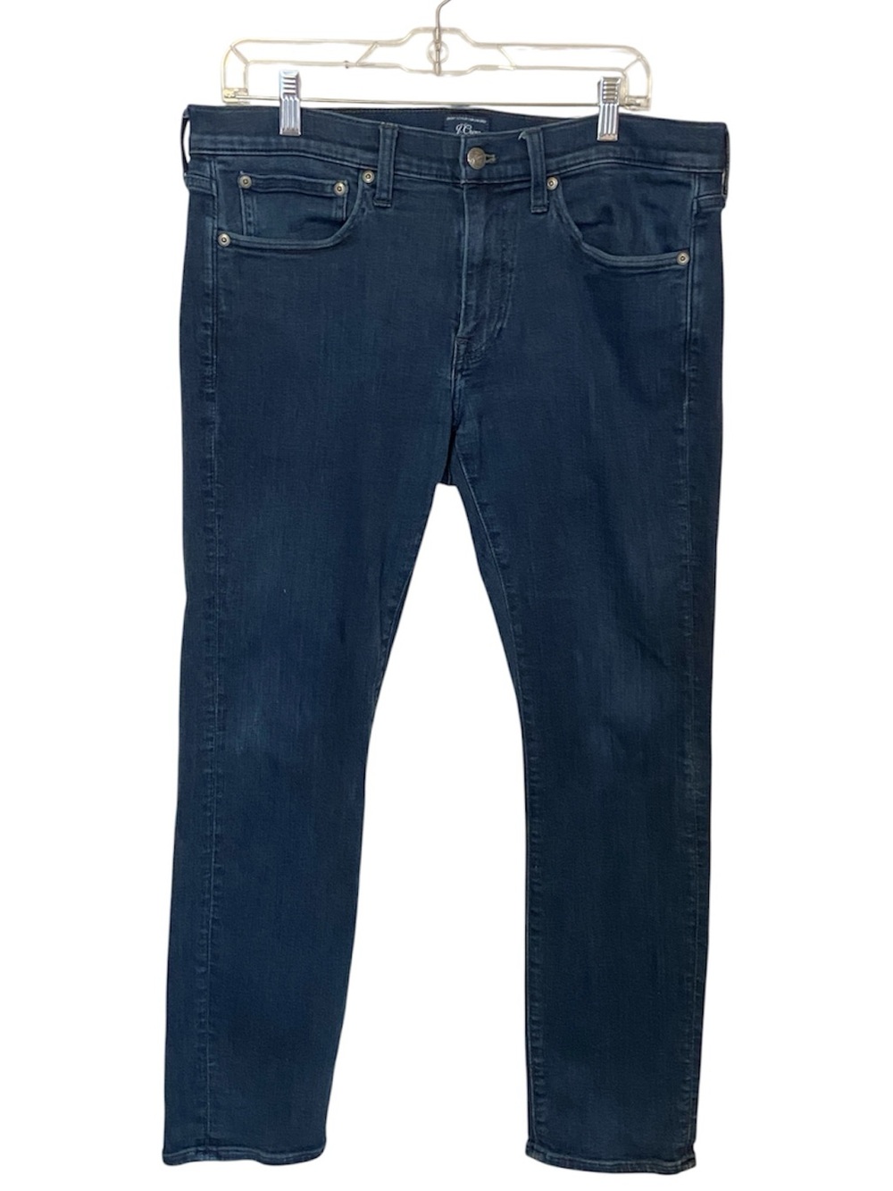 J.Crew Men’s Dark Wash Stretch Jeans 35X29 Slim Straight Blue Denim